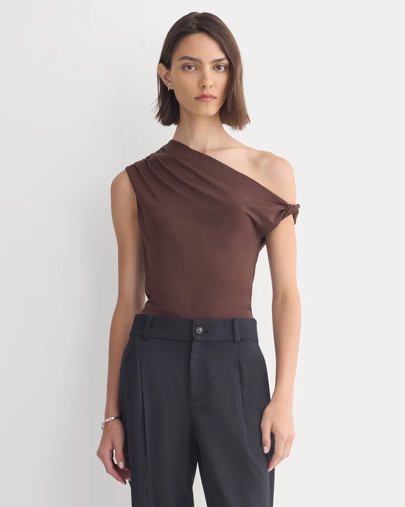 Drapey Jersey Off-The-Shoulder Top | Coffee Bean