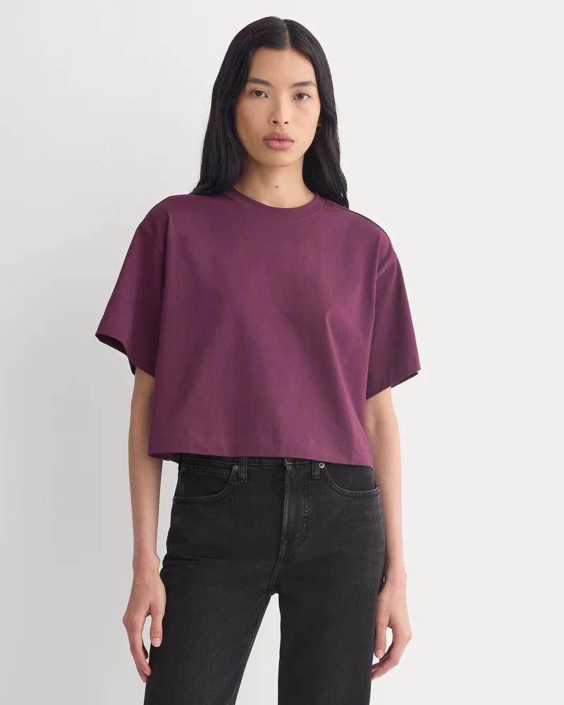 Forever Jersey Cropped Tee | Deep Plum