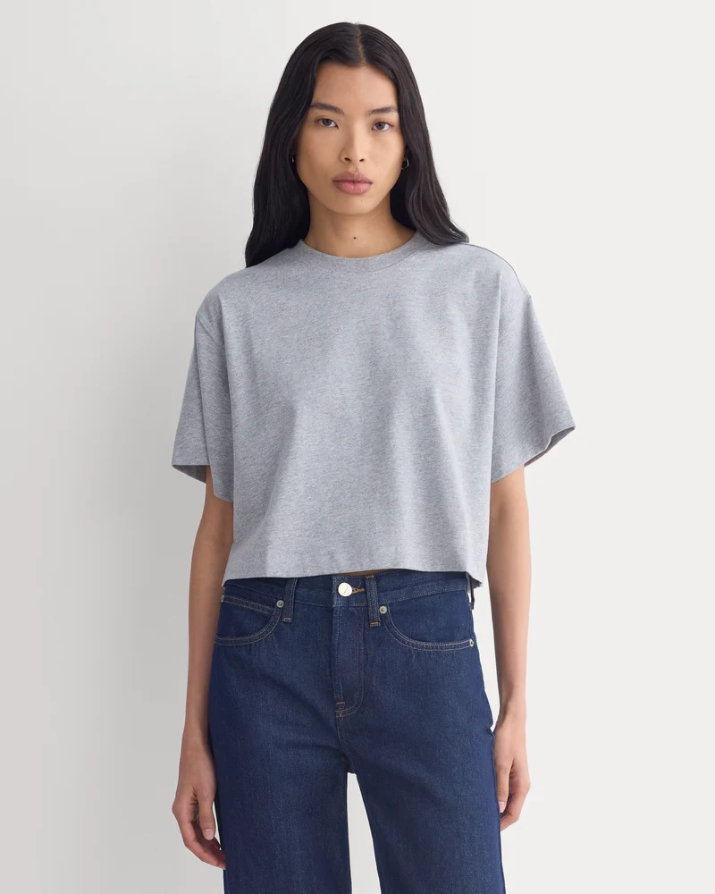 Forever Jersey Cropped Tee | Heathered Light Grey