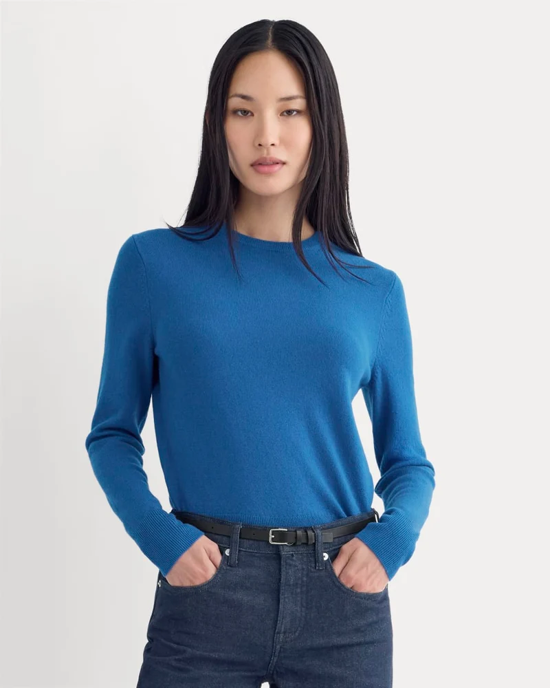 Cashmere Slim Crew Sweater | Classic Blue
