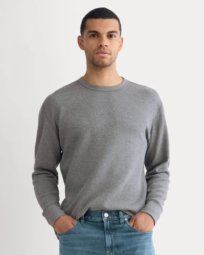 Thermal Crew in Cozy Waffle | Heathered Charcoal