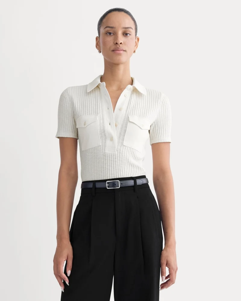 The Cozy Rib Polo | Bone