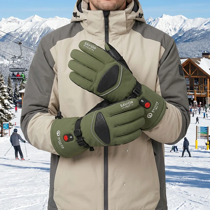 Savior Heat Wiederaufladbare Beheizbare Skihandschuhe - Wasserdicht, Touchscreen & 3M Thinsulate
