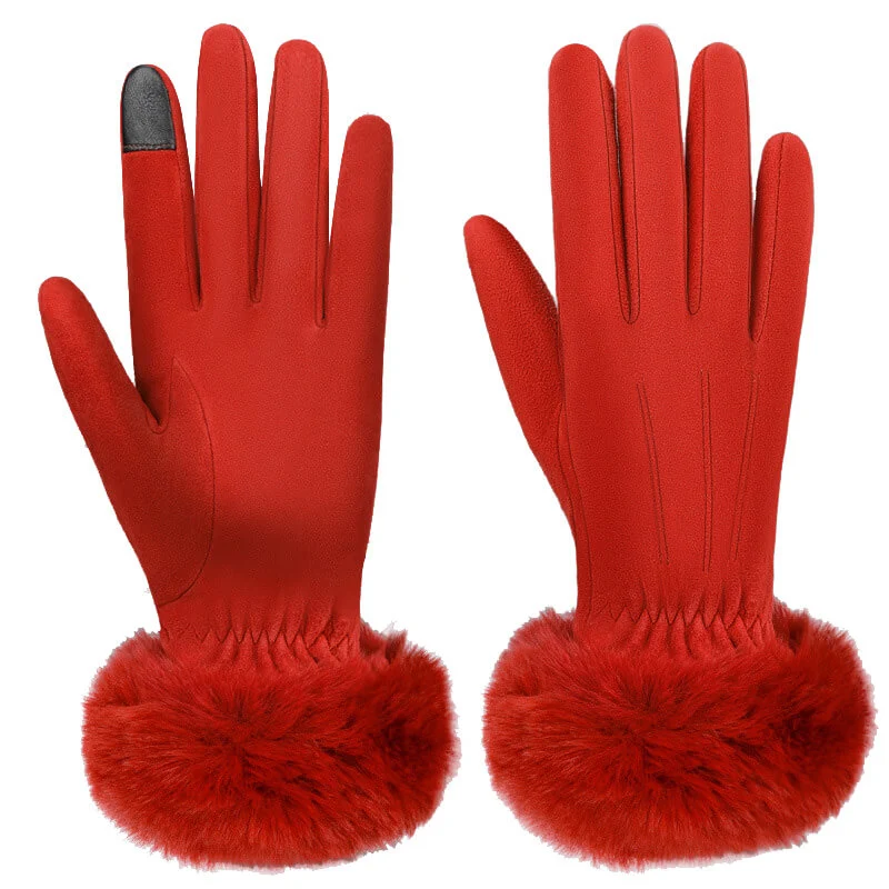 OZERO Elegante Damen Winterhandschuhe aus Hirschleder – Touchscreen & Wollfutter