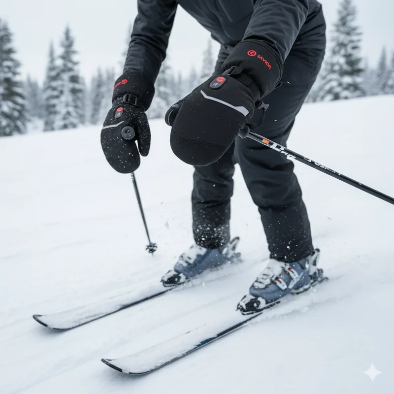 Savior Beheizte Fäustlinge - 7.4V Elektrisch Wiederaufladbar | Für Ski, Wandern & Outdoor