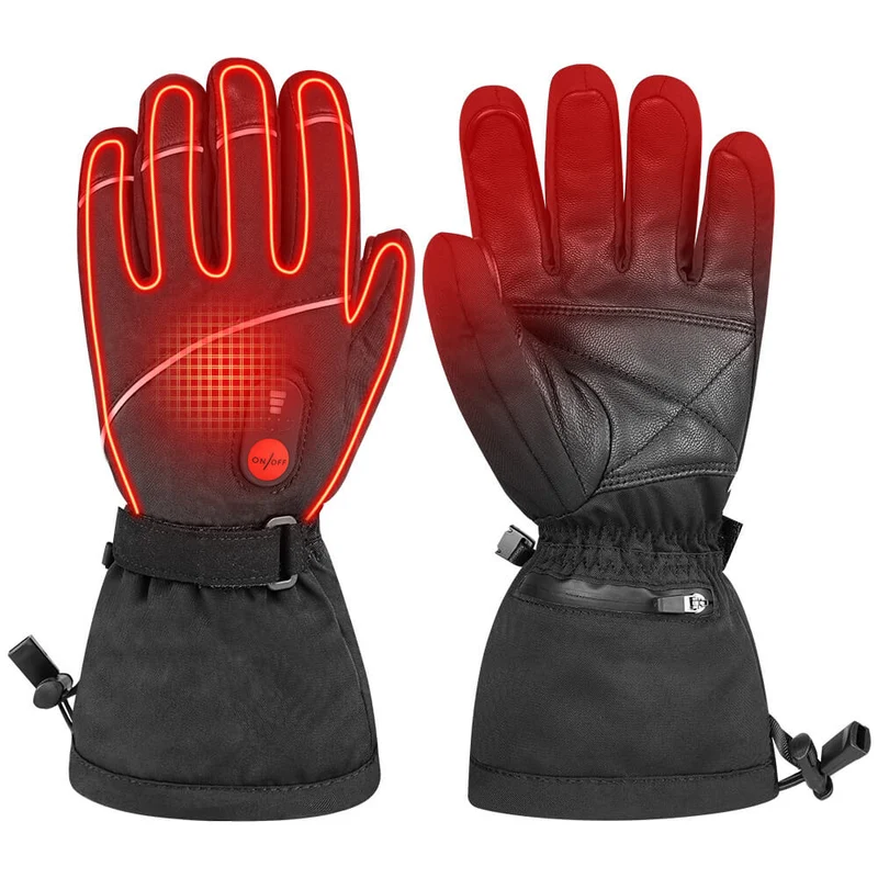 Savior Dicke Beheizte Lederhandschuhe | Leder Hand Warming Handschuhe