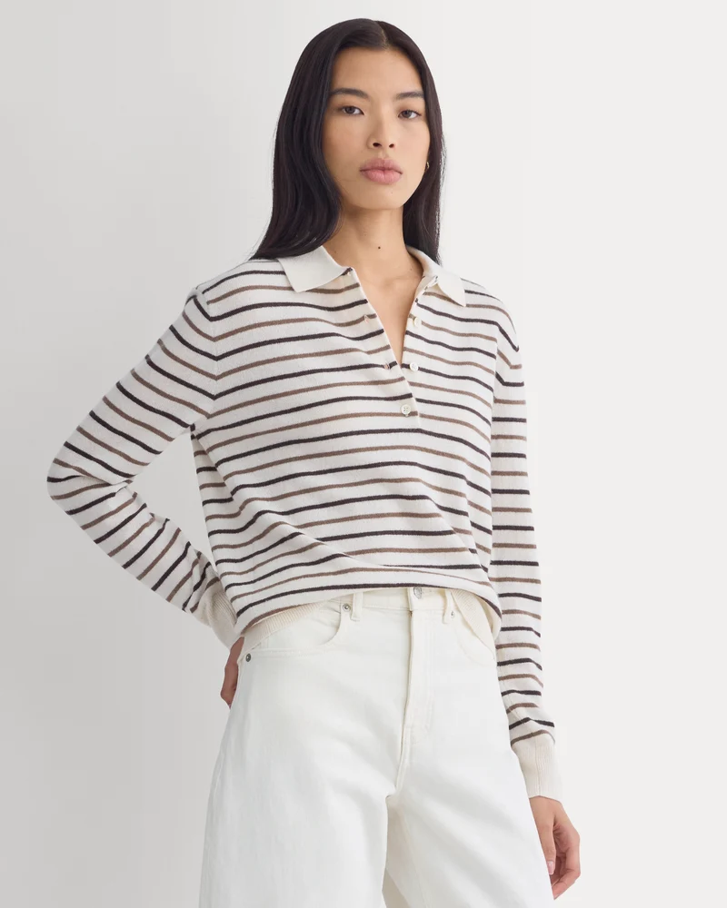 Fine Cashmere Classic Polo | Snow