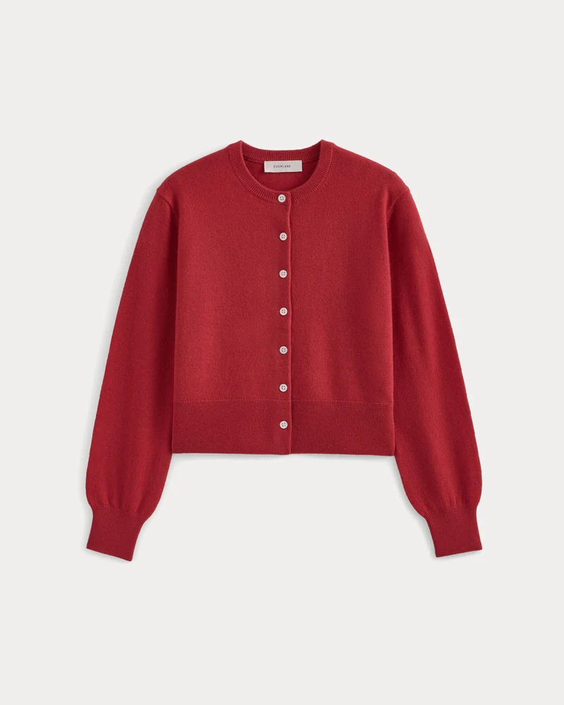 Cashmere Cropped Cardigan | Vintage Red