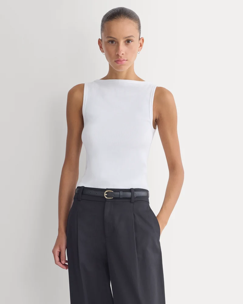 Effortless Rib Boatneck Tank | White