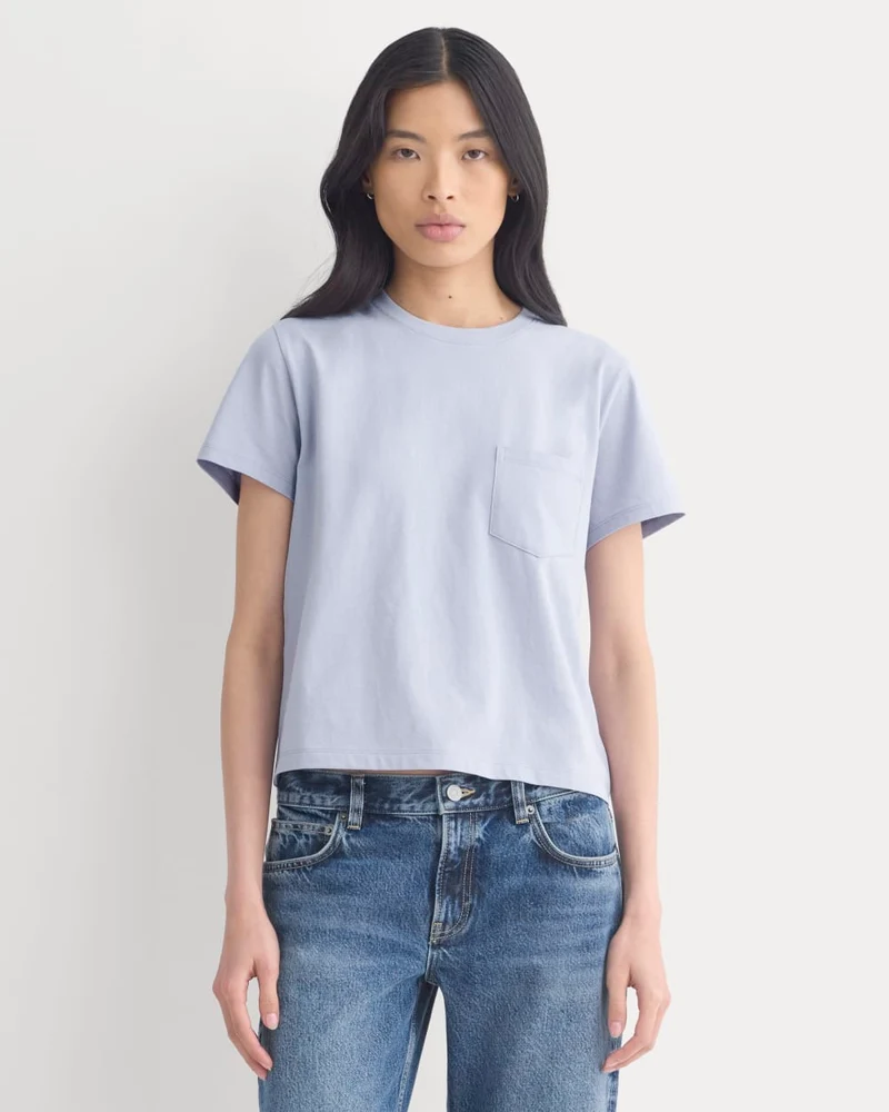 The Box-Cut Tee in Essential Cotton | Aleutian | Pocket