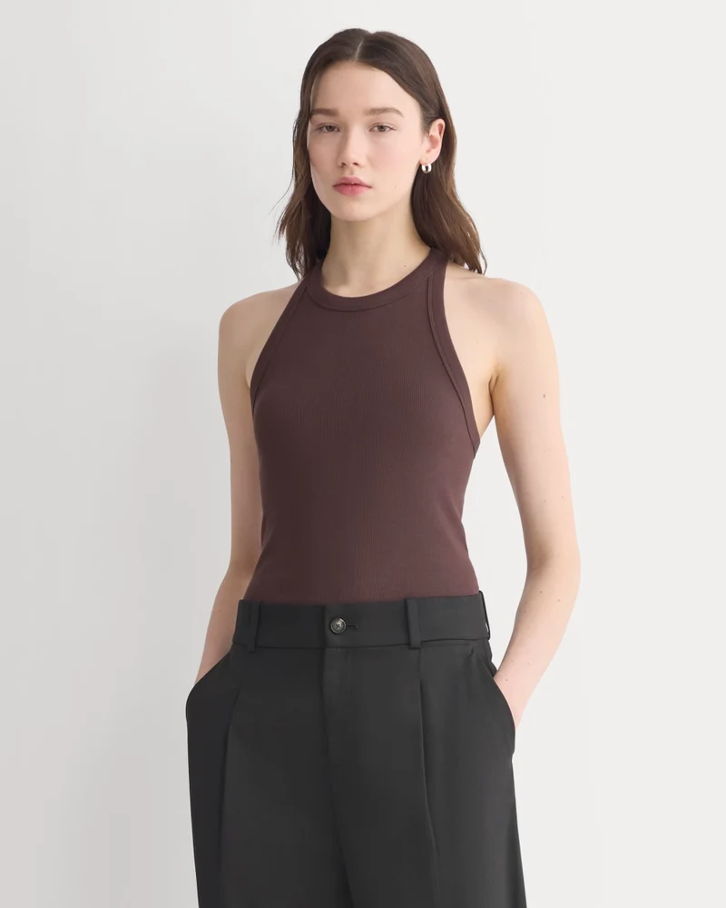 Luxe Rib Racerback Tank | Coffee Bean