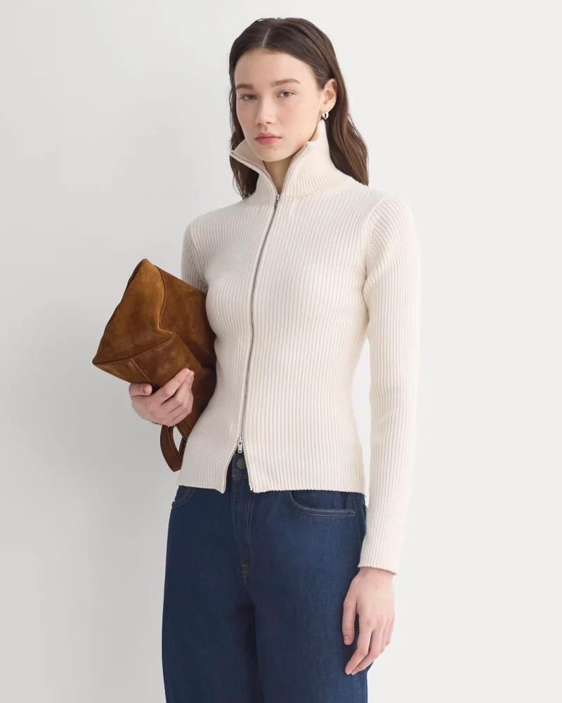 Full-Zip Ribbed Jacket in Everyday Cotton | Canvas