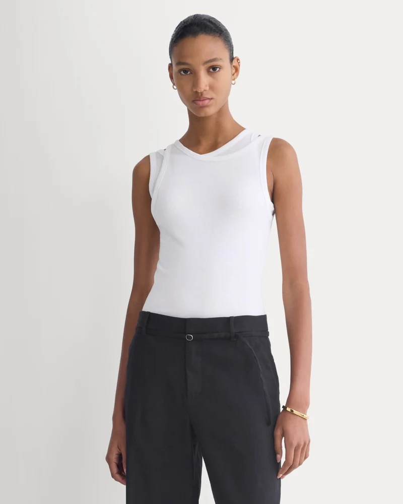 Tissue Layered Tank | White