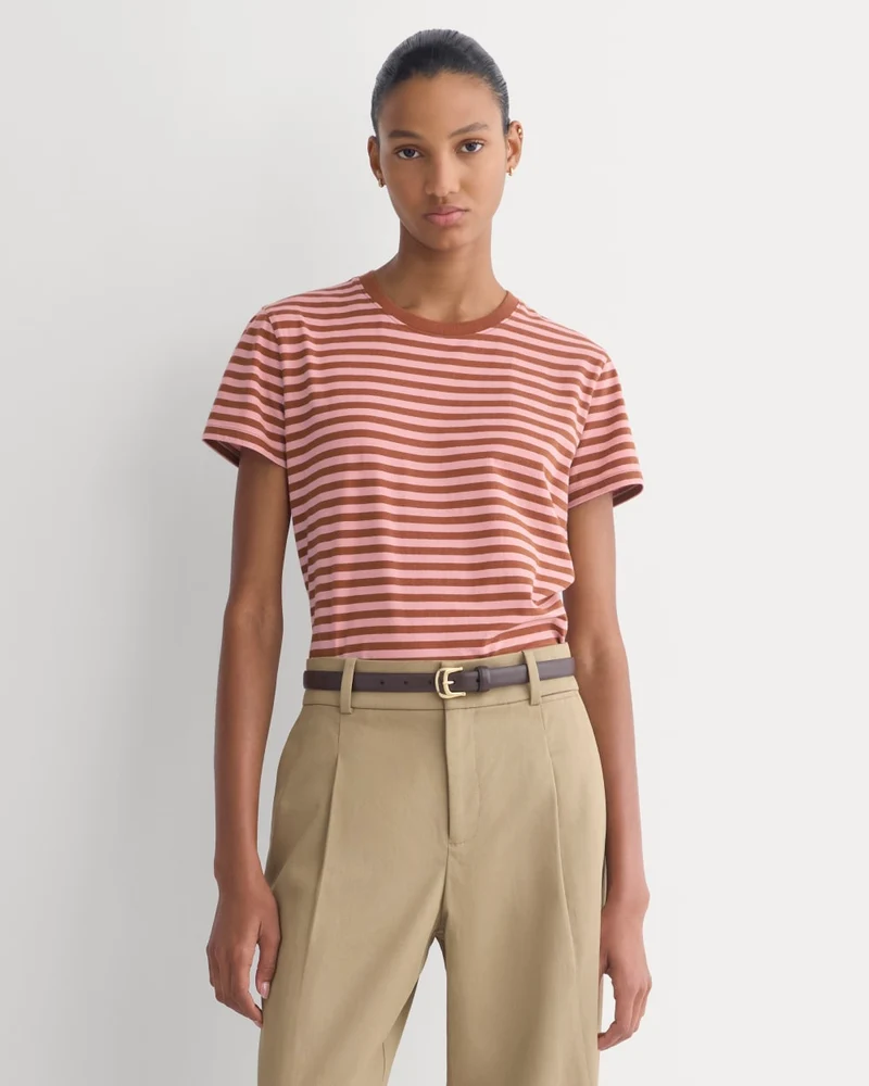 The Box-Cut Tee in Essential Cotton | Toffee/Pink | No Pocket