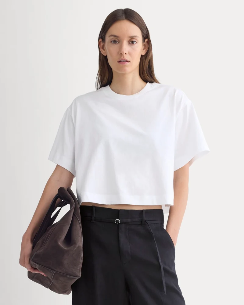 Forever Jersey Cropped Tee | White