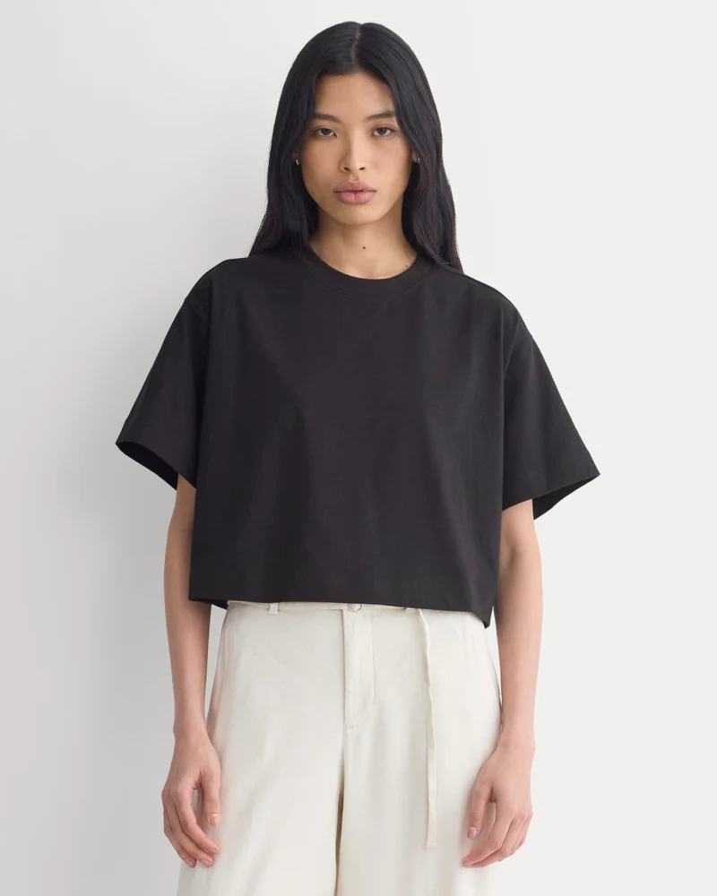 Forever Jersey Cropped Tee | Black