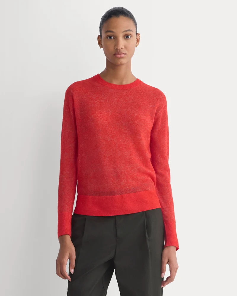 The Air Alpaca™ Relaxed Crew Top | Fiery Red