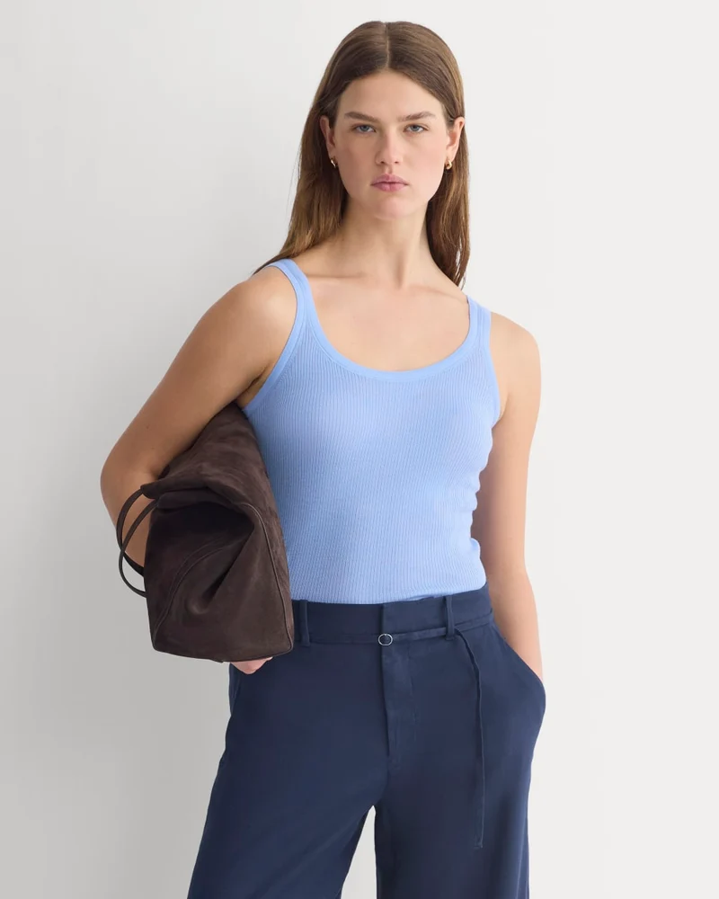 The Light Ribbed Cami in Ultrasoft Merino | Open Air Blue