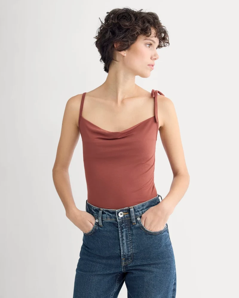 Tie-Shoulder Tank | Henna Red