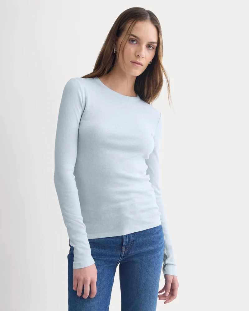 Tissue Long-Sleeve Crew | Skywriting
