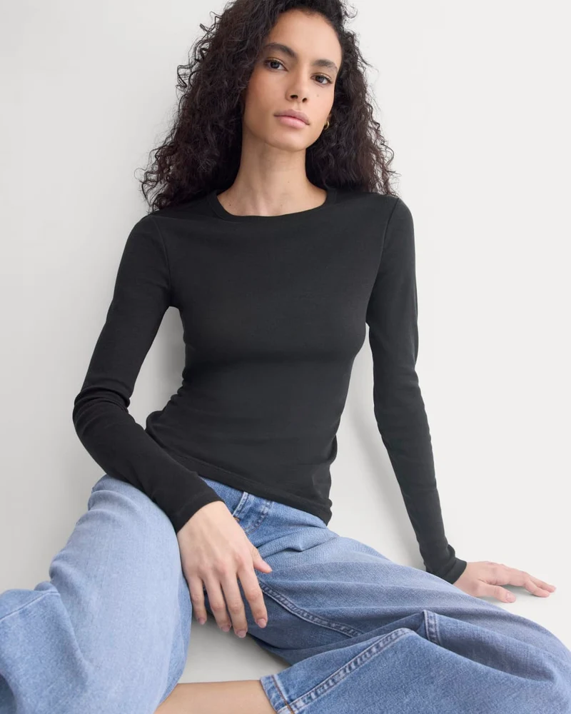 Tissue Long-Sleeve Crew | Black