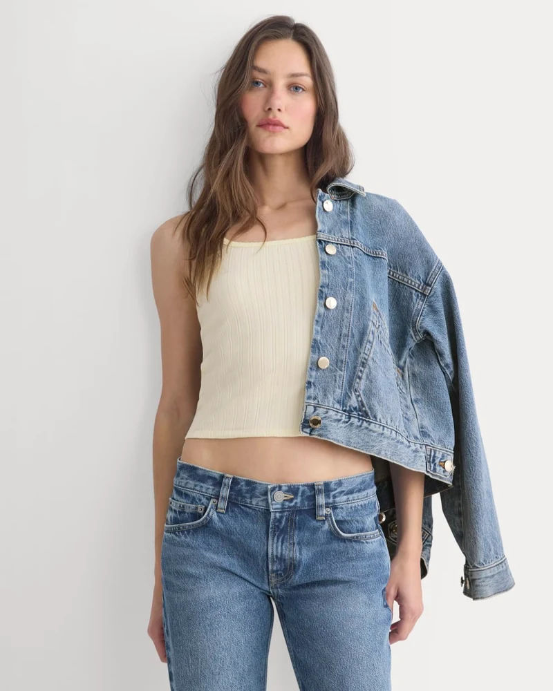 Scoop-Neck Tank in Pointelle | Lemon Icing