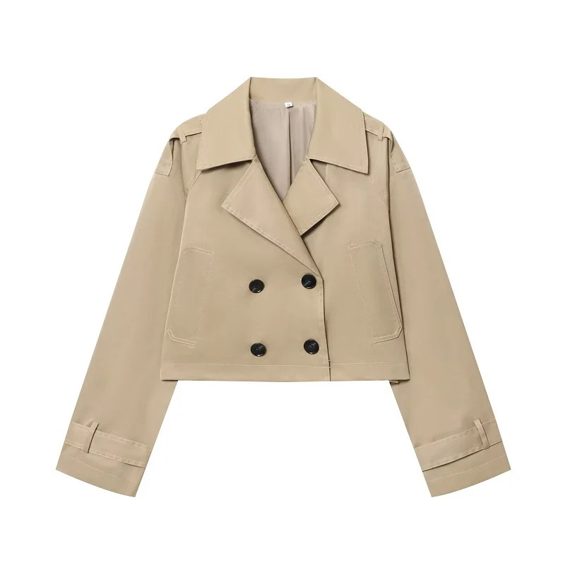 Dubbelknoops trenchcoat voor dames, outdoorjassen