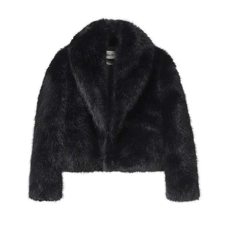 Dames Winter Korte Bontjas Vintage Chic Overjas