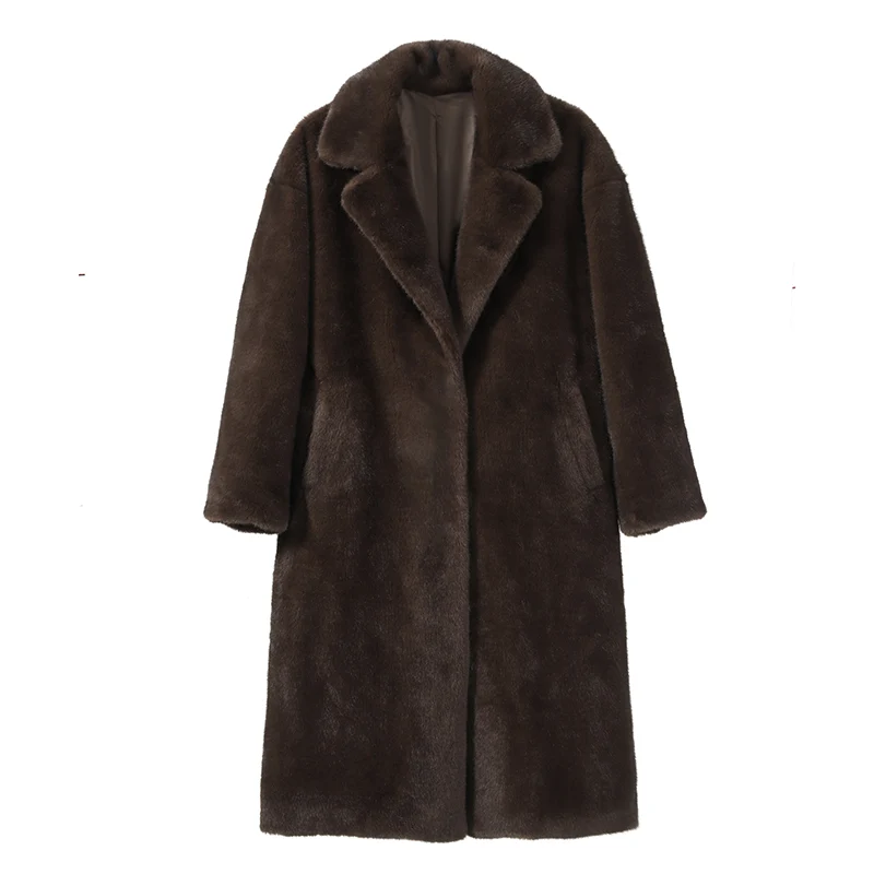 Winter luxe imitatie nertsenbont warme overjas
