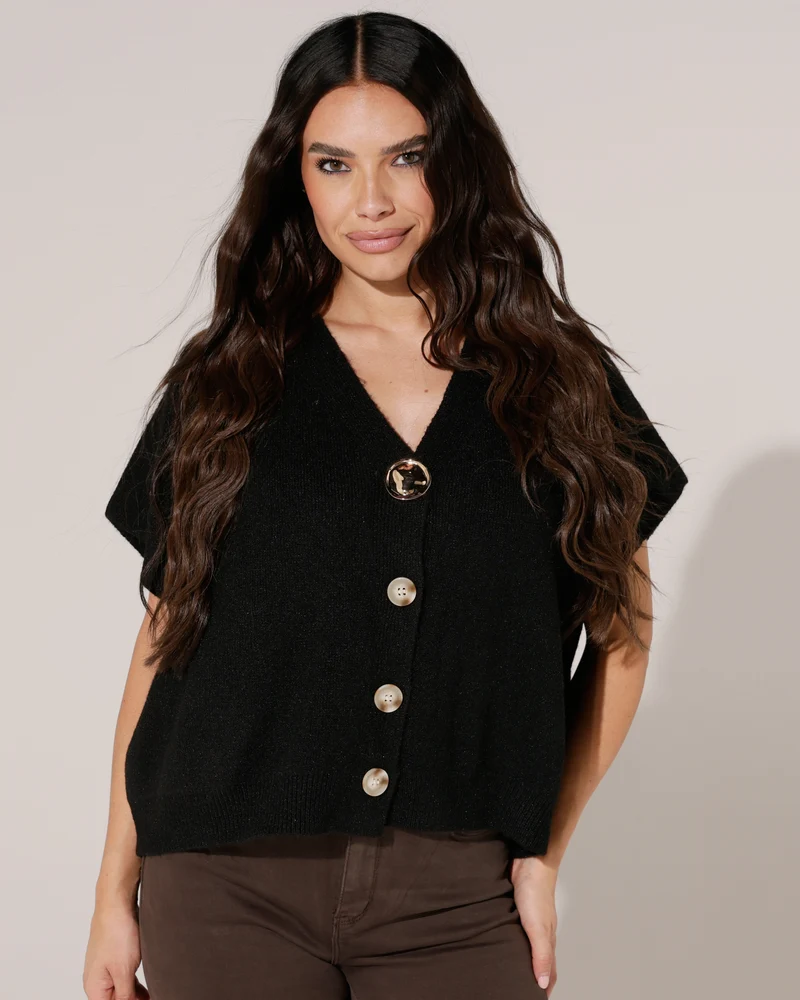 Mouwloze vest Gigi Zwart