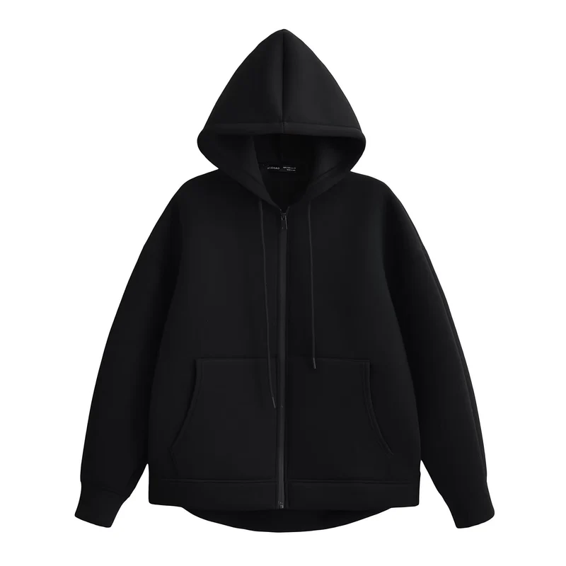 Casual hoodie met lange mouwen en rits – oversized trui voor dames