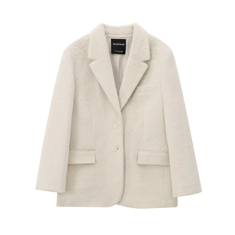 Mode Casual Faux Fur Winter Blazers voor Dames