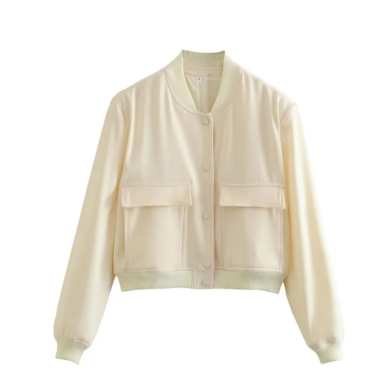 Korte jas voor dames, herfst, cropped pilotenjas