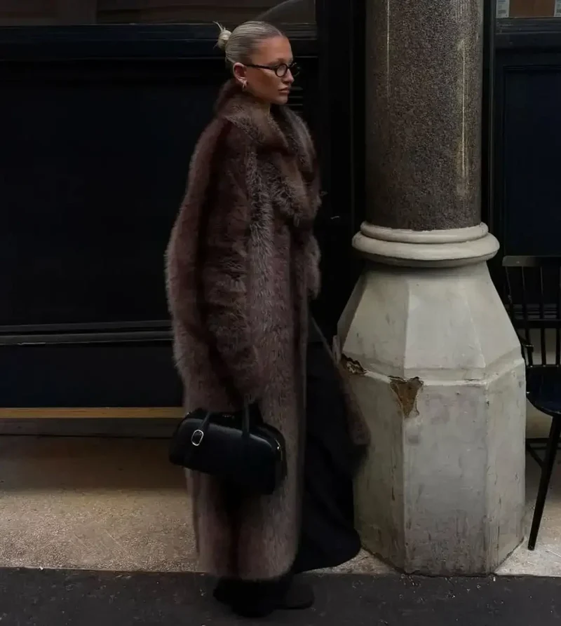 Dames Winter Warme Imitatiebont Overjas