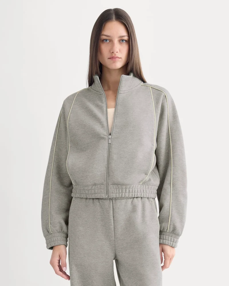 Luxe Fleece Track Jacket | Vintage Heather Grey