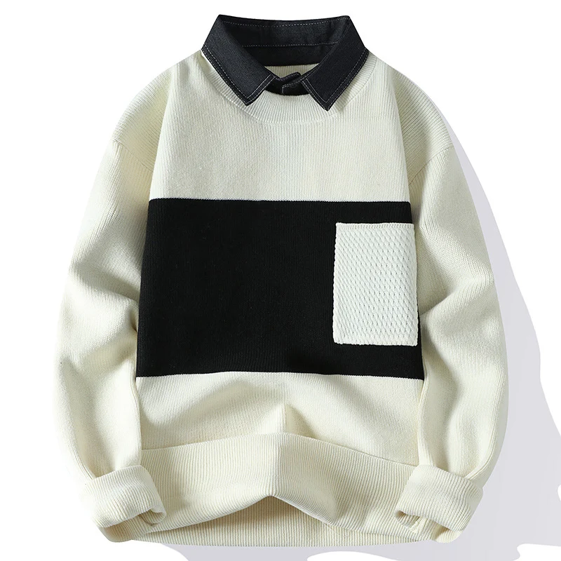 Mode Slim Fit Smart Casual Heren Gebreide Trui