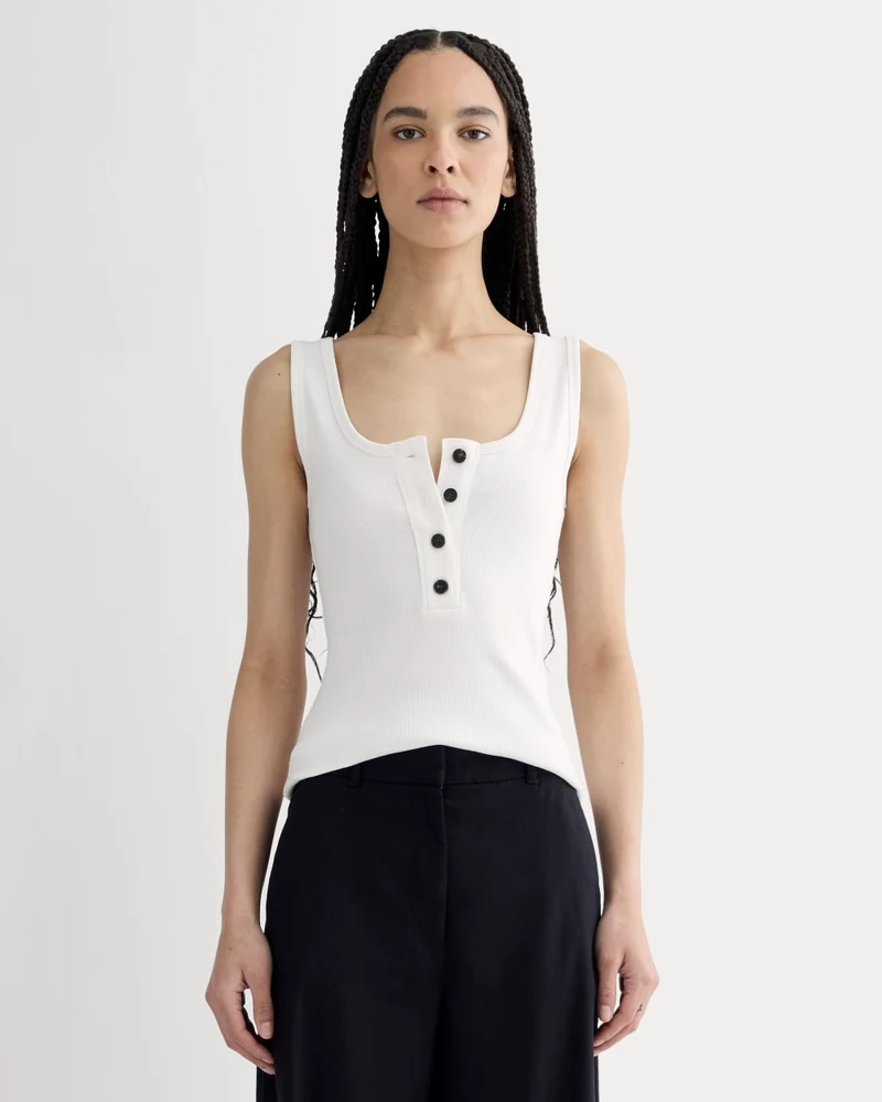 The Selfie Henley Tank | White