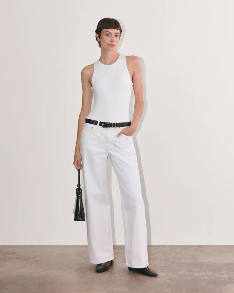 The Cutaway Tank Bodysuit | White | Bikini