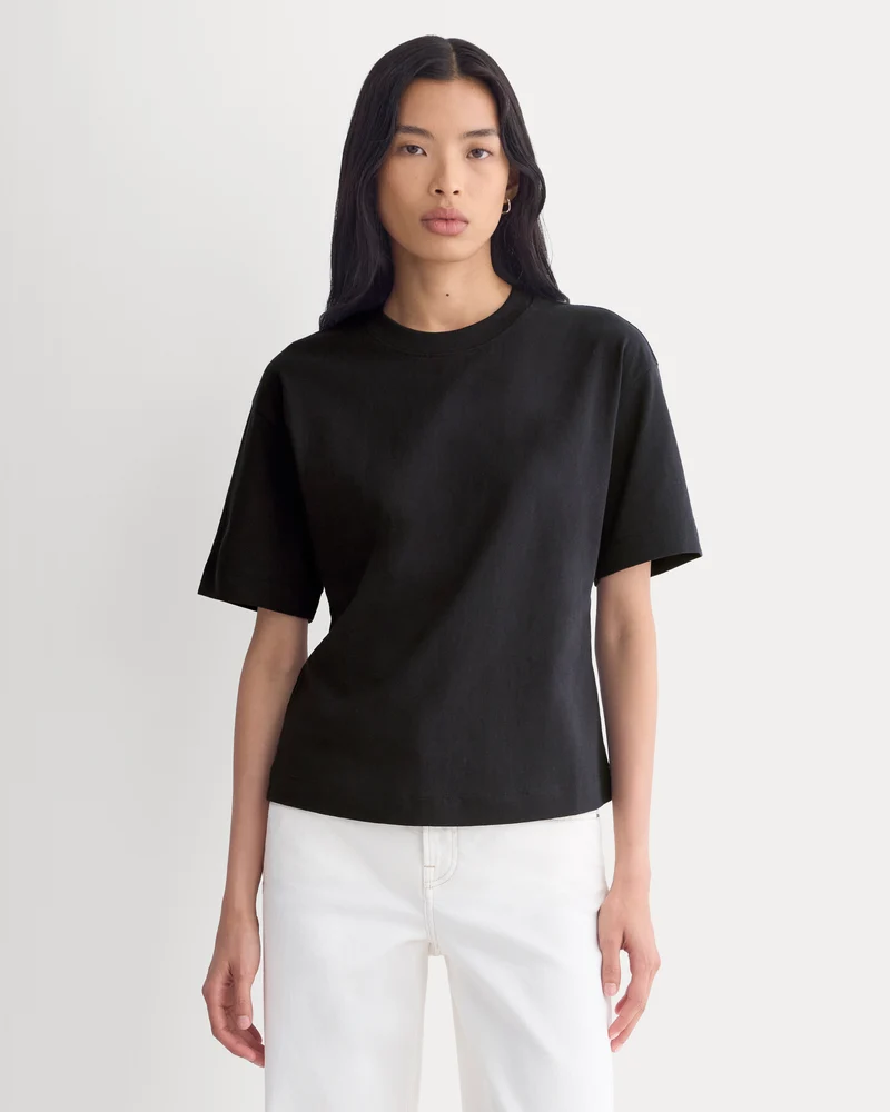 Premium Weight Back Slit Tee | Black
