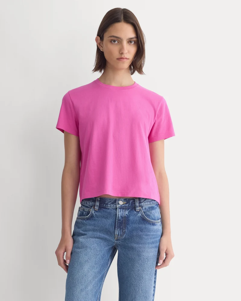 The Box-Cut Tee in Essential Cotton | Rose Violet | No Pocket