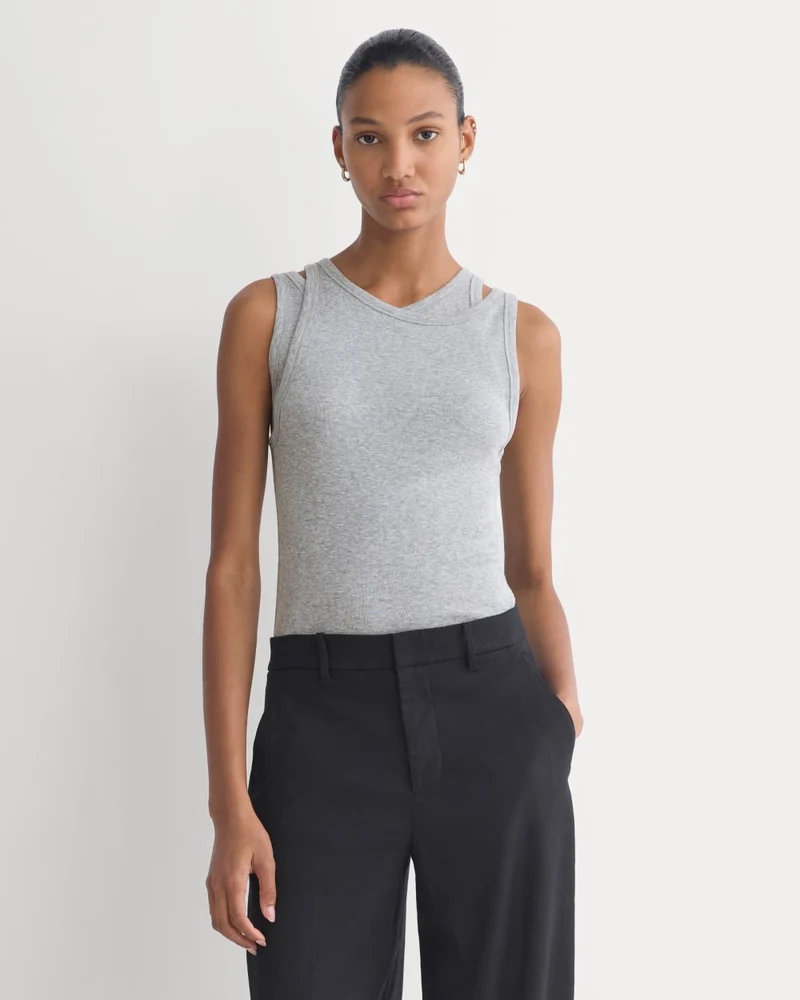 Tissue Layered Tank | Heathered Grey