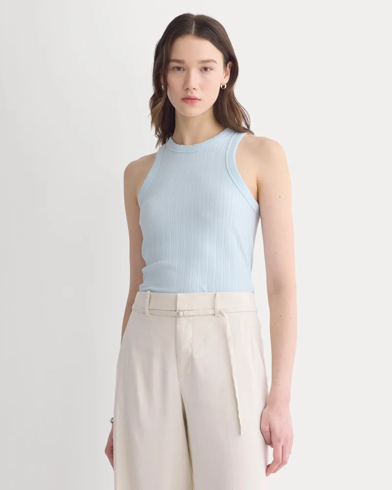Racerback Tank in Pointelle | Skywriting