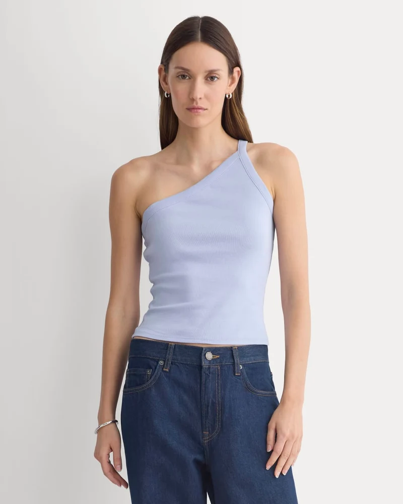 RetroSoft Cotton One-Shoulder Tank | Aleutian