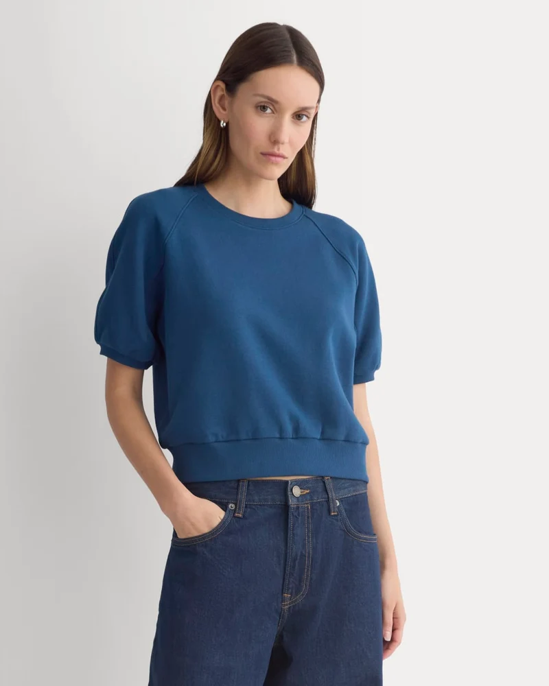 Lightweight Terry Blouson Short-Sleeve Crew | Blue Wing Teal