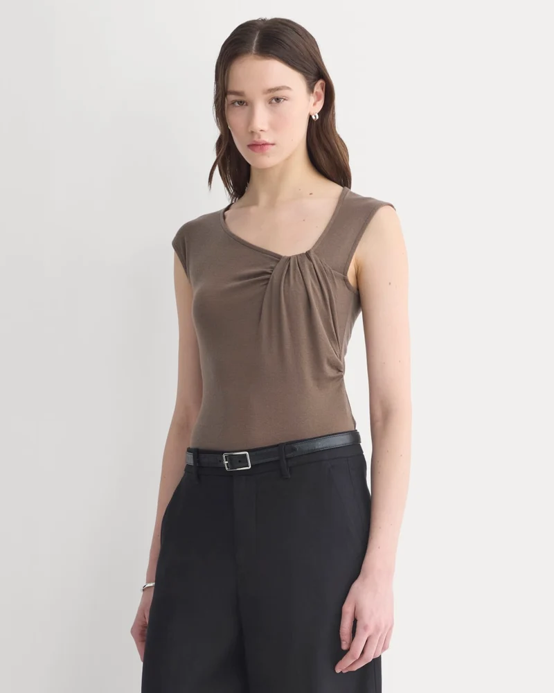 Asymmetrical Top in Butterluxe | Deep Taupe