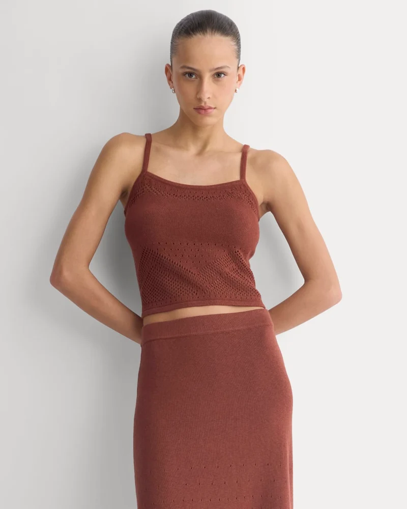 Lace-Knit Cami | Henna Red