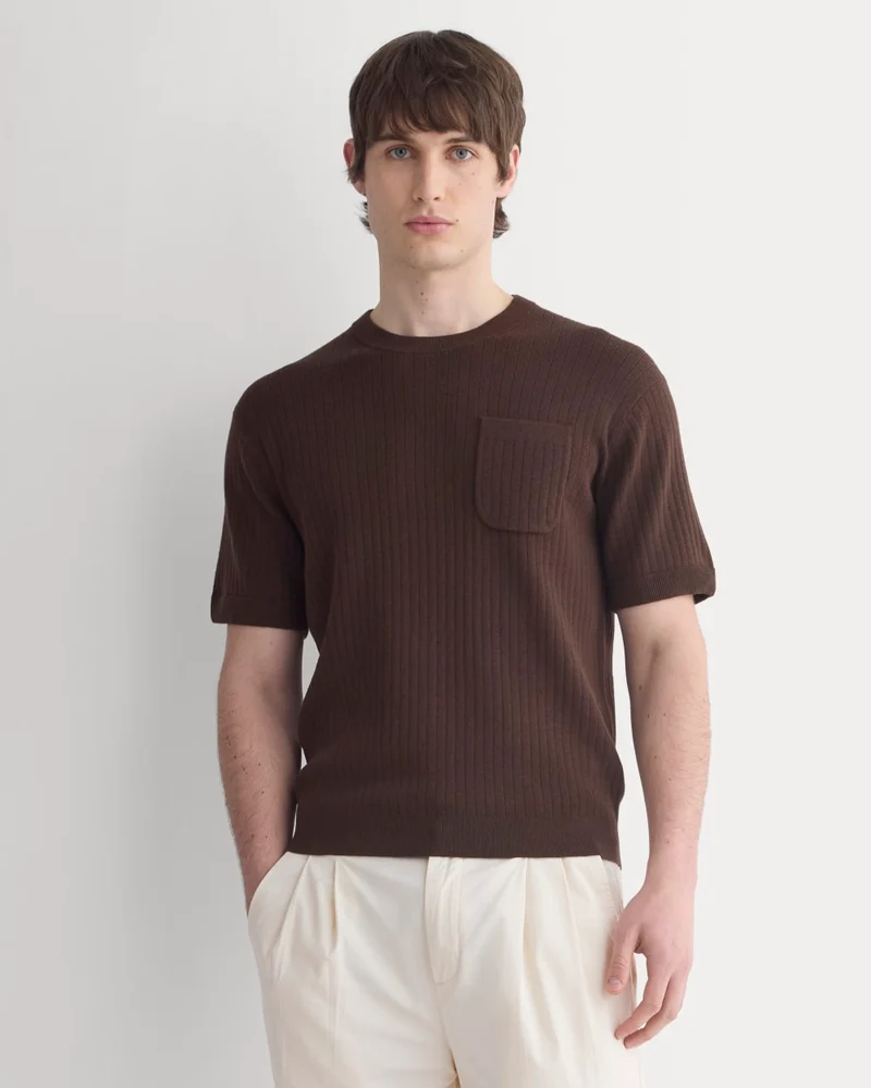 Textured Knit Tee | Coffee Bean