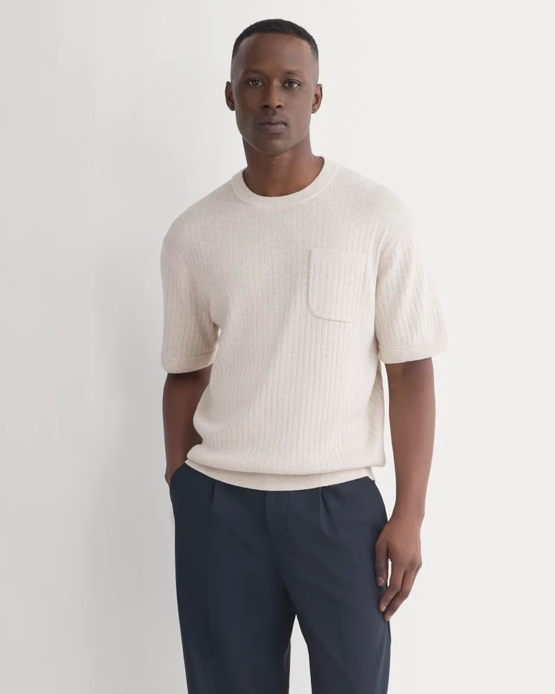 Textured Knit Tee | Heathered Oat