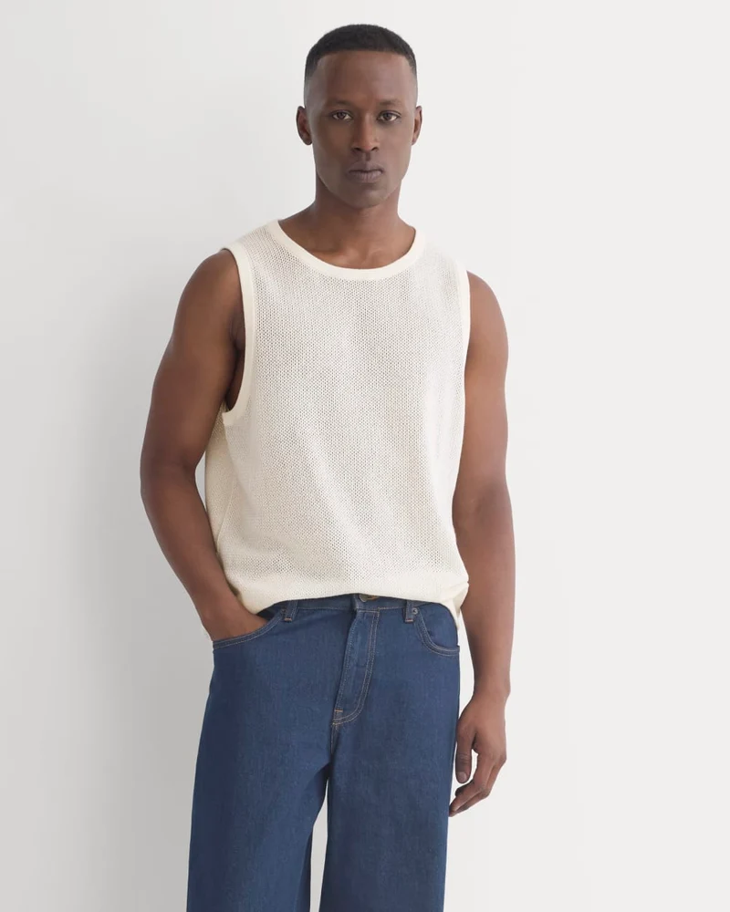 Textured Knit Tank | Bone