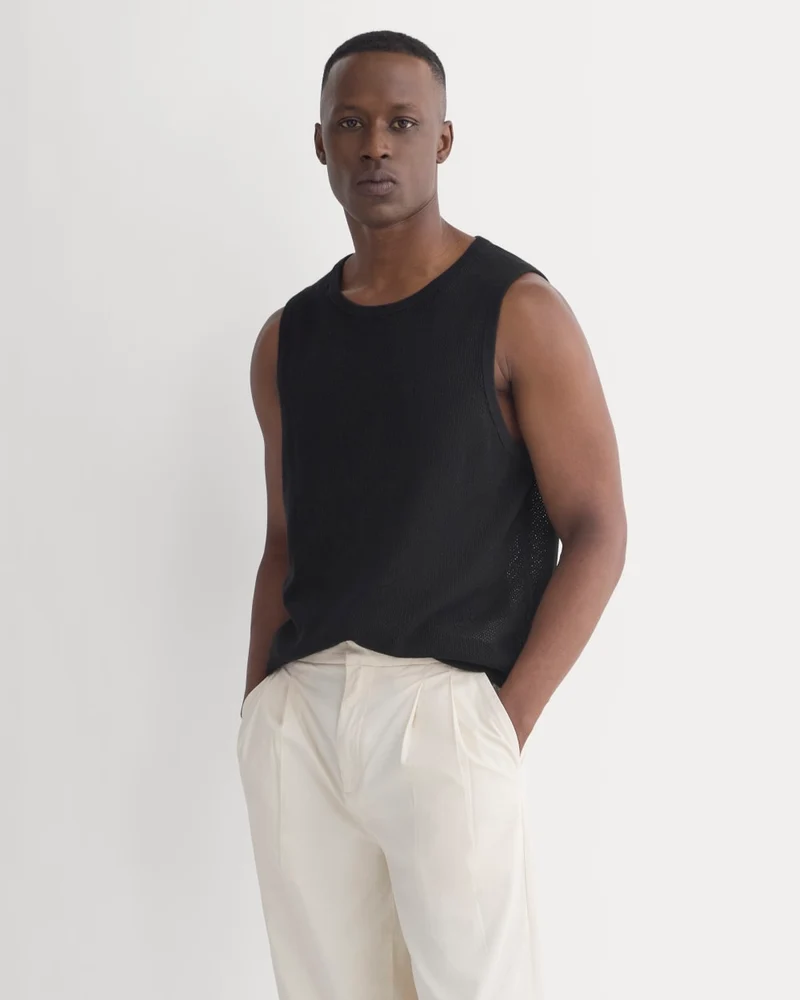 Textured Knit Tank | Black